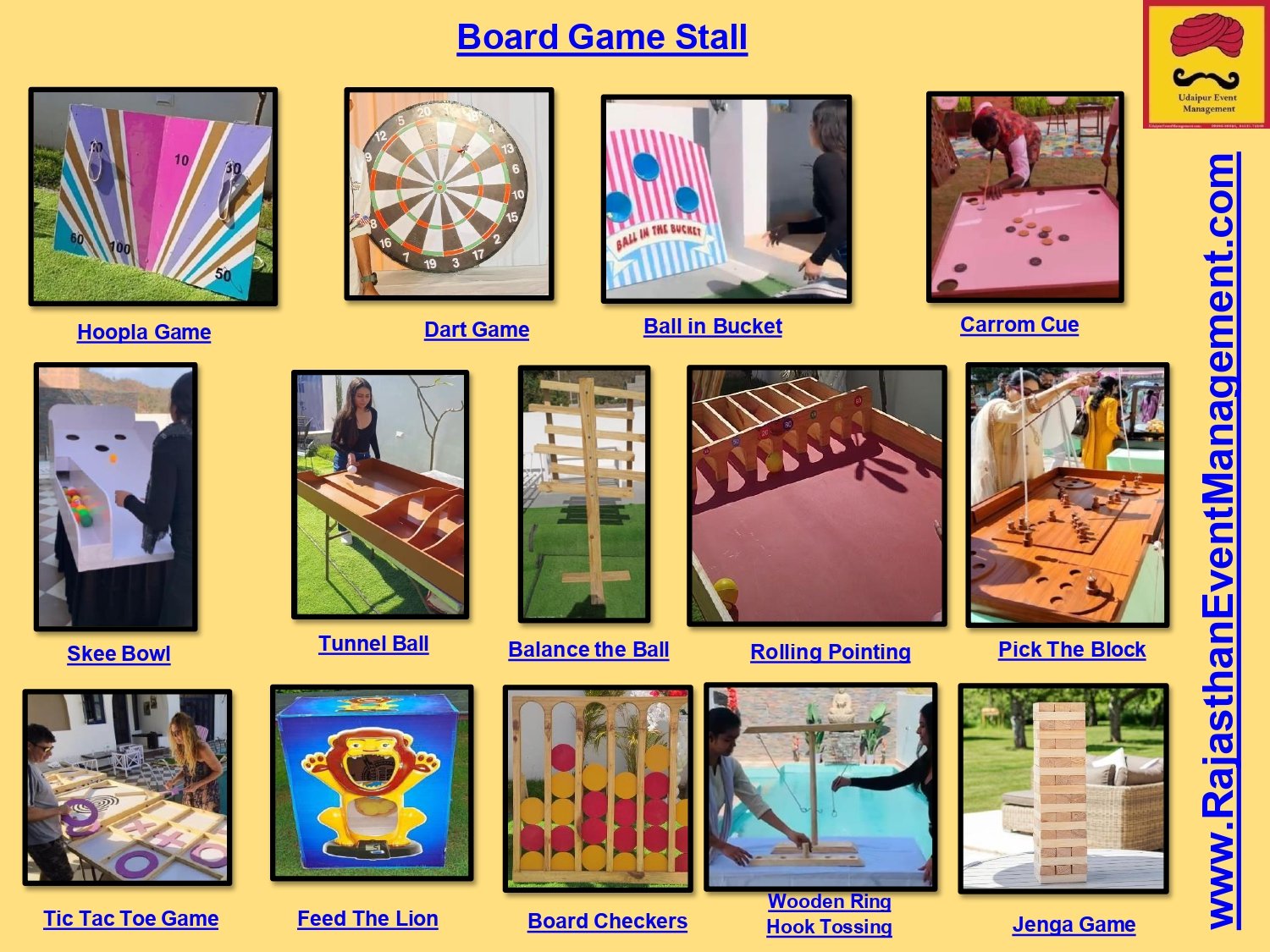 Wooden Carnival Games — Jenga, Hoopla, Skee Bowl & Ring Hook